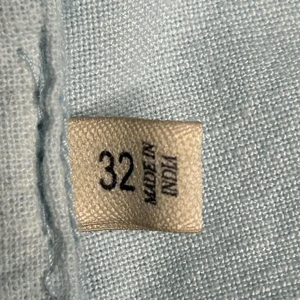 Faherty Men's Size 32 Malibu Linen Blend Chino Shorts Light Blue